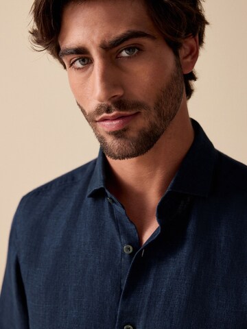 Next Regular fit Button Up Shirt in Blue