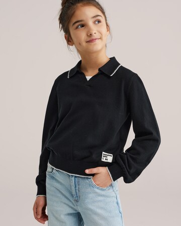 WE Fashion Trui in Zwart: voorkant