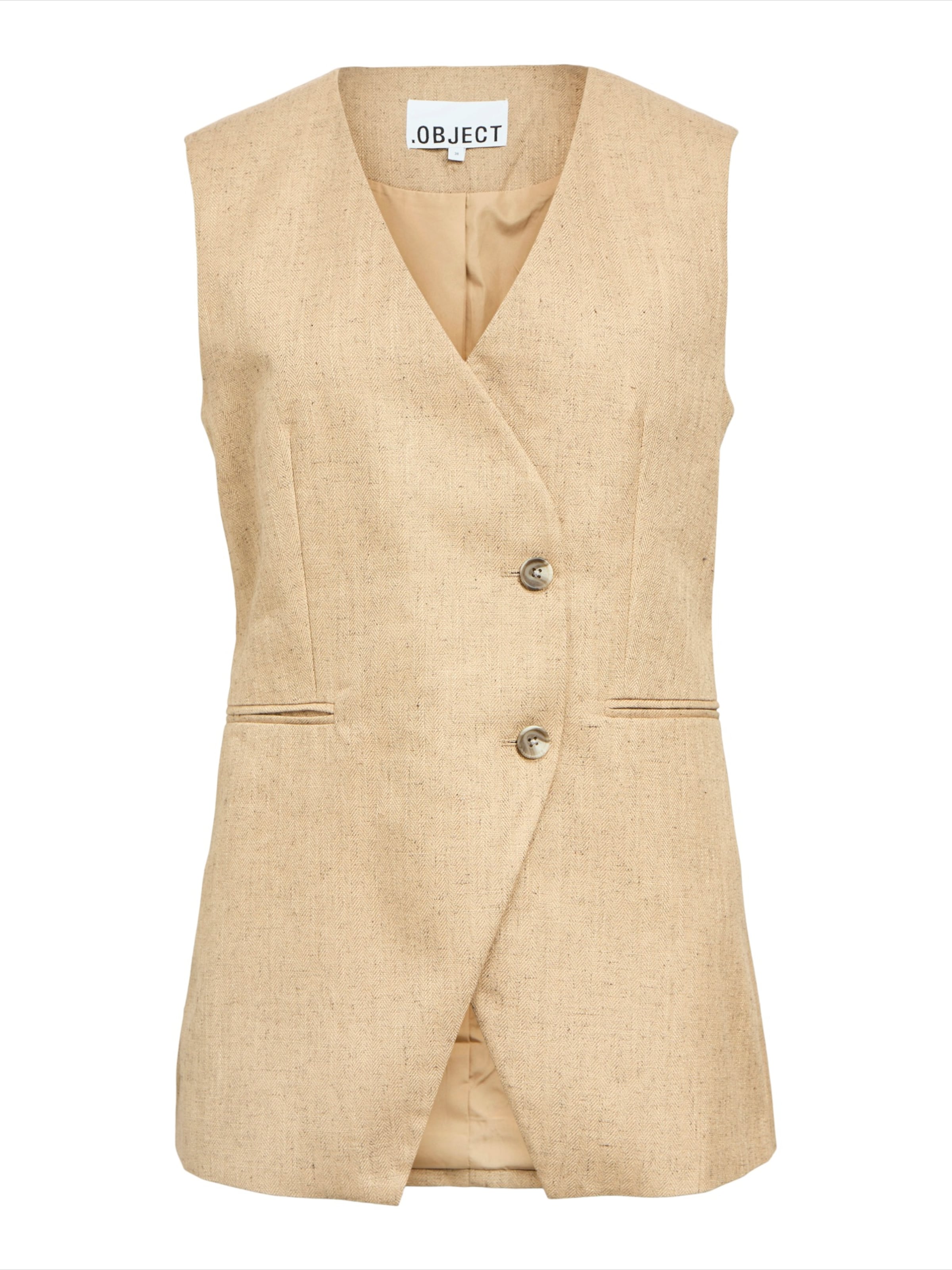 OBJECT - Chaleco 'OBJBea' en beige: frente