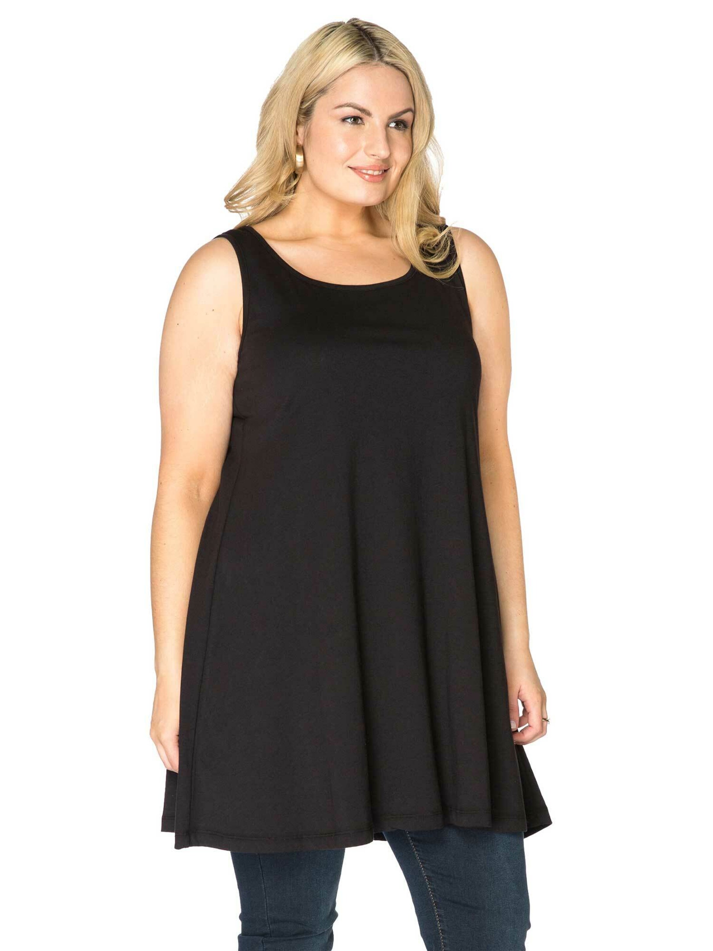 YOEK Top 'MILA' in Zwart: voorkant