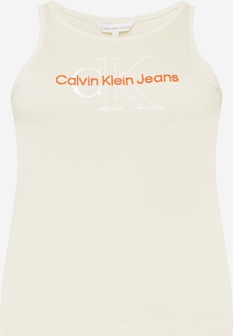 Calvin Klein Jeans Curve Top in Beige: voorkant