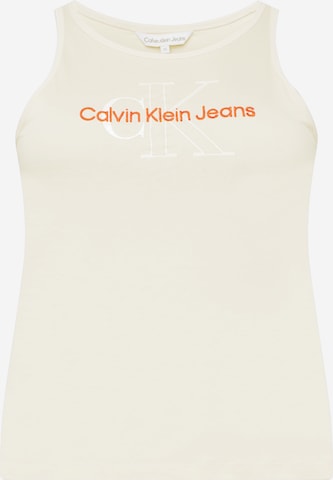 Top de la Calvin Klein Jeans Curve pe bej: față