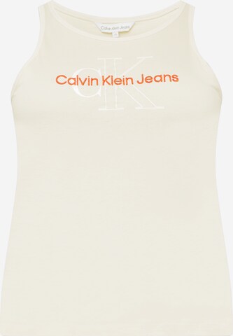 Haut Calvin Klein Jeans Curve en beige : devant