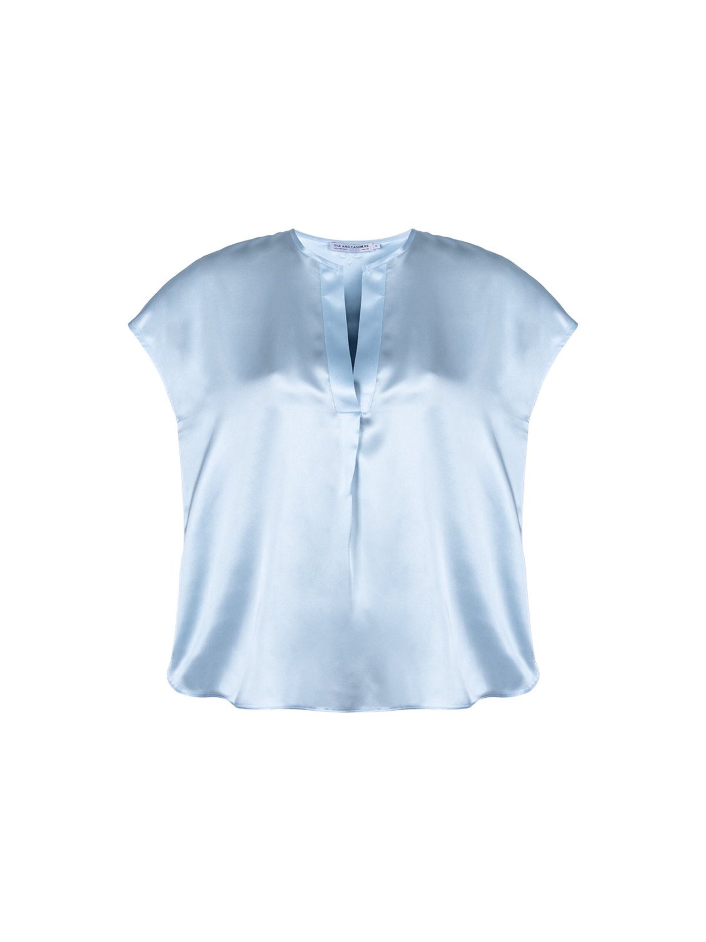 SILK & CASHMERE Blouse in Blue: front