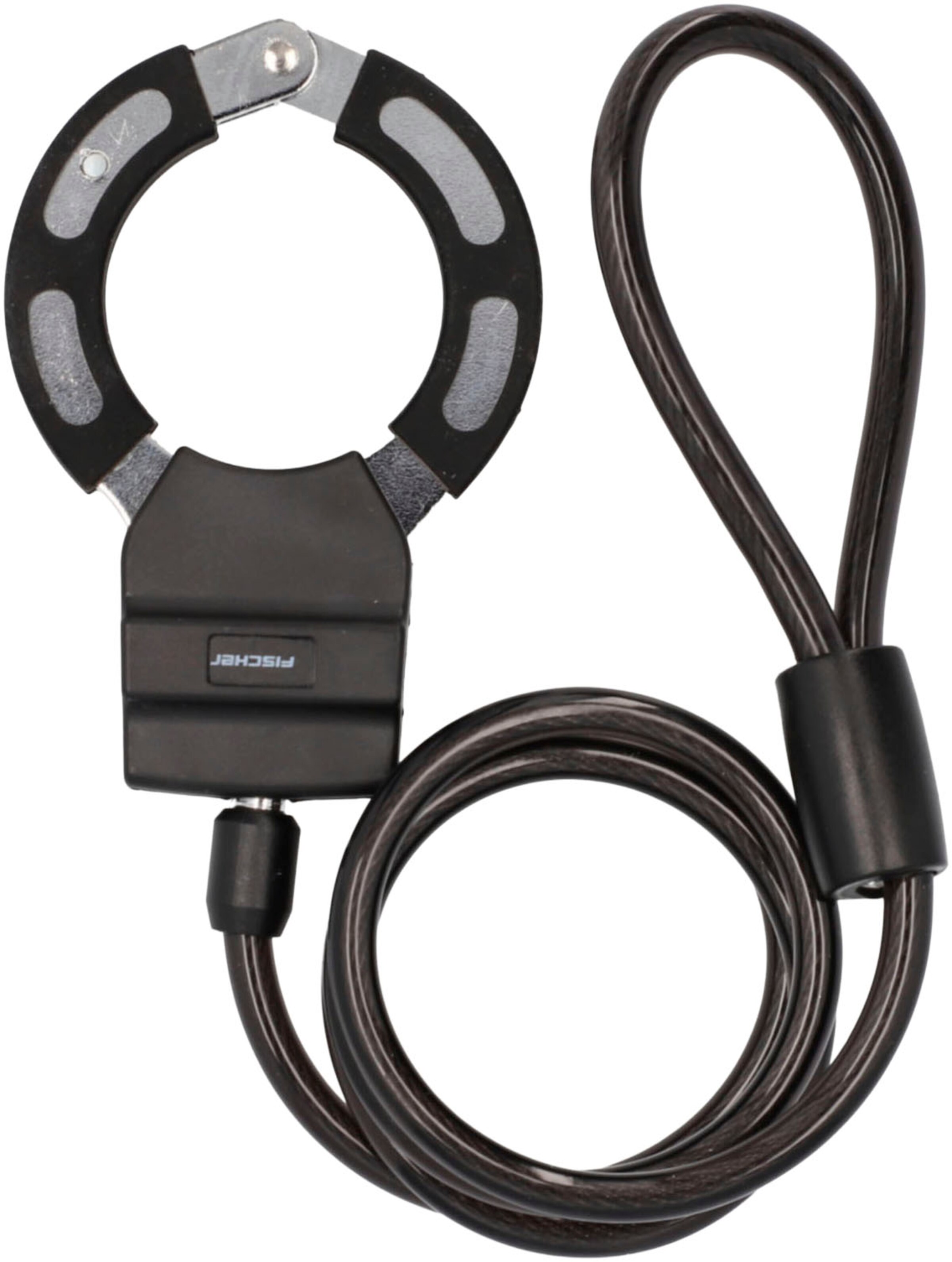 FISCHER Fahrräder Rahmenschloss in Schwarz: Vorderseite