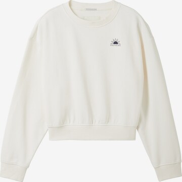 TOM TAILOR Sweatshirt in Wit: voorkant