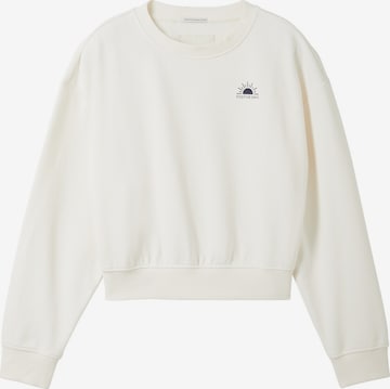 Sweat-shirt TOM TAILOR en blanc : devant