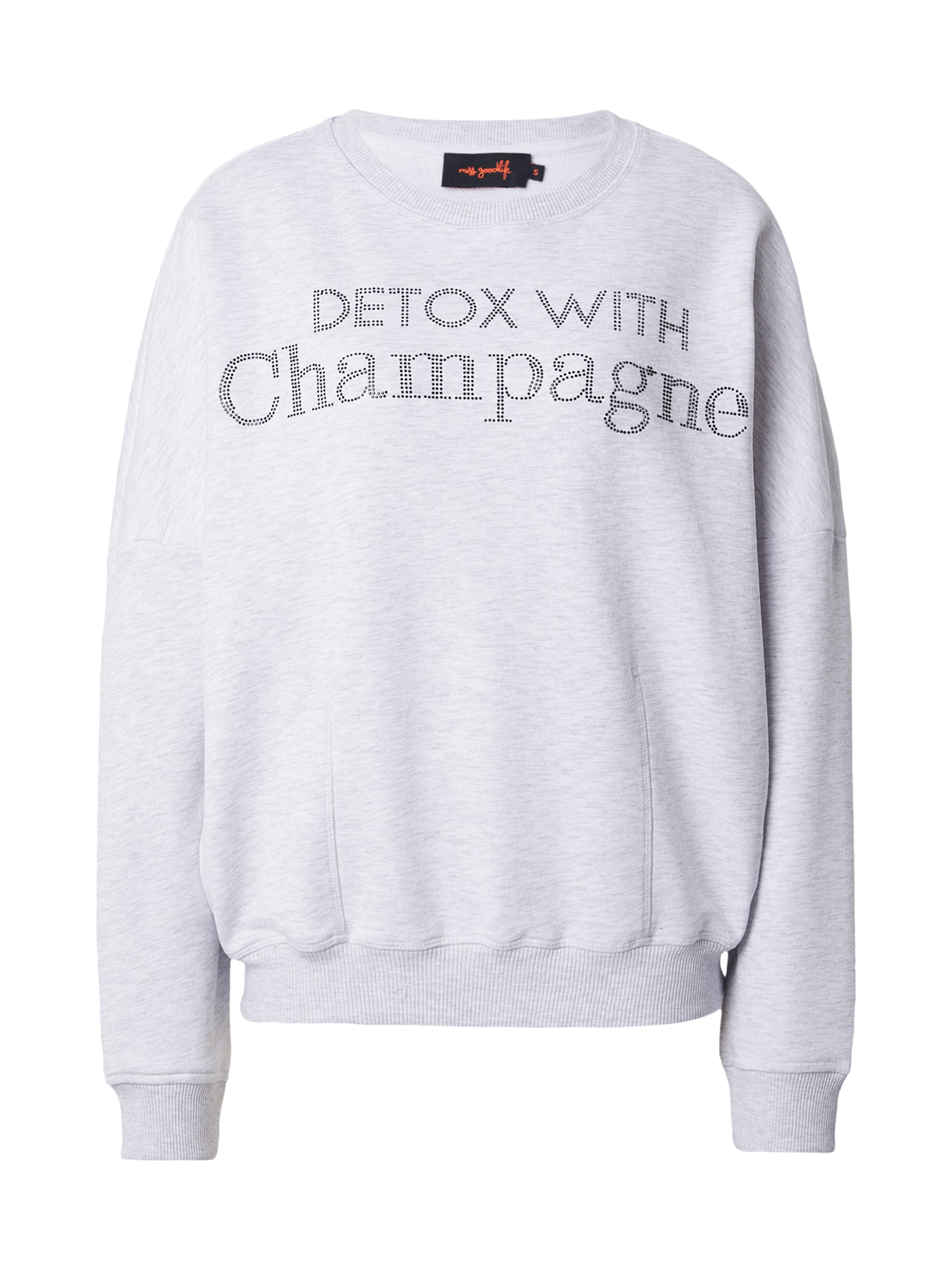 Sweat-shirt 'Detox With Champange' miss goodlife en gris : devant