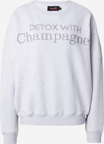 miss goodlifeSweater majica 'Detox With Champange' - siva boja: prednji dio