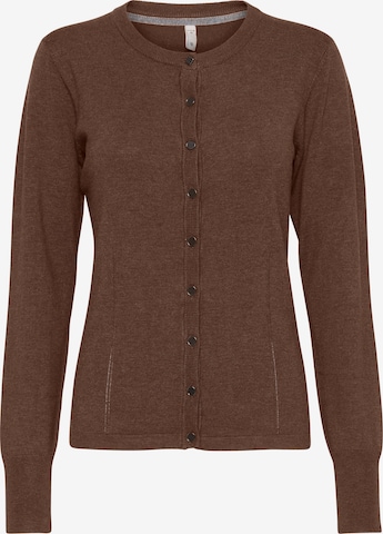 PULZ Jeans - Cárdigan 'Sara' en marrón: frente
