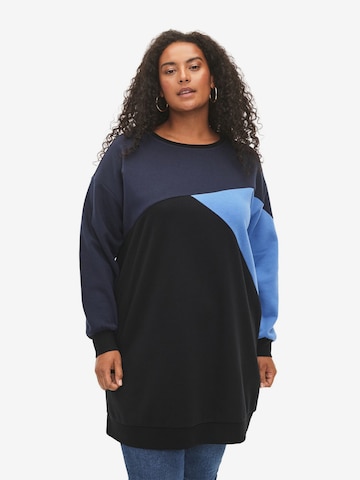 Zizzi Sweatshirt 'Kathleen' i blå: forside