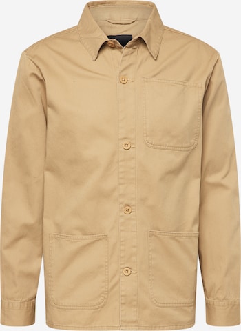 BRAVE SOUL Comfort fit Button Up Shirt 'CAULEYSTONE' in Brown: front