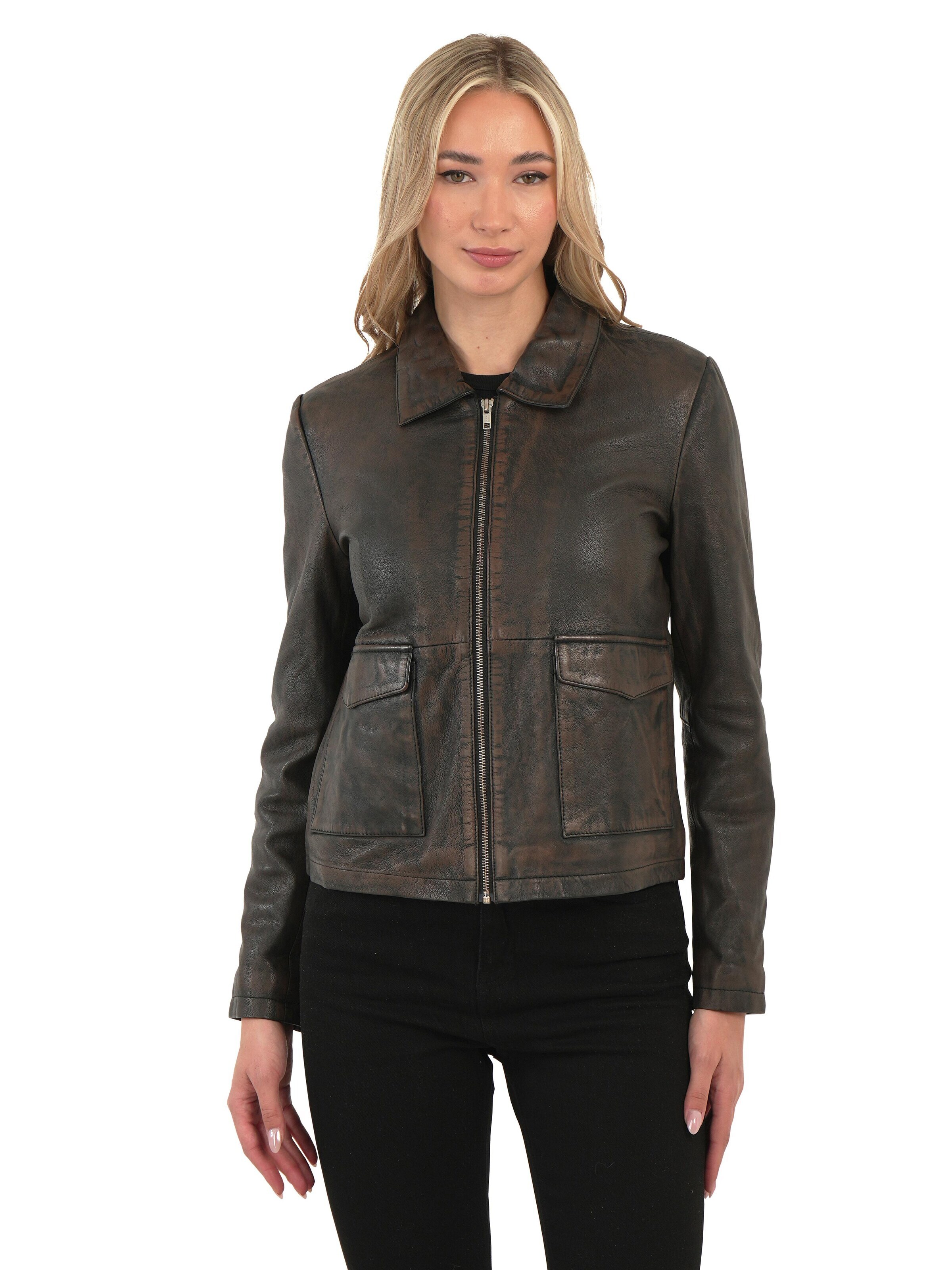 Chic and Clicks - Chaqueta de entretiempo 'Minimal' en marrón
