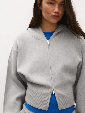 Bershka Knit cardigan in Grey