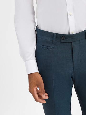 STRELLSON Slim fit Pleated Pants 'Maury' in Blue