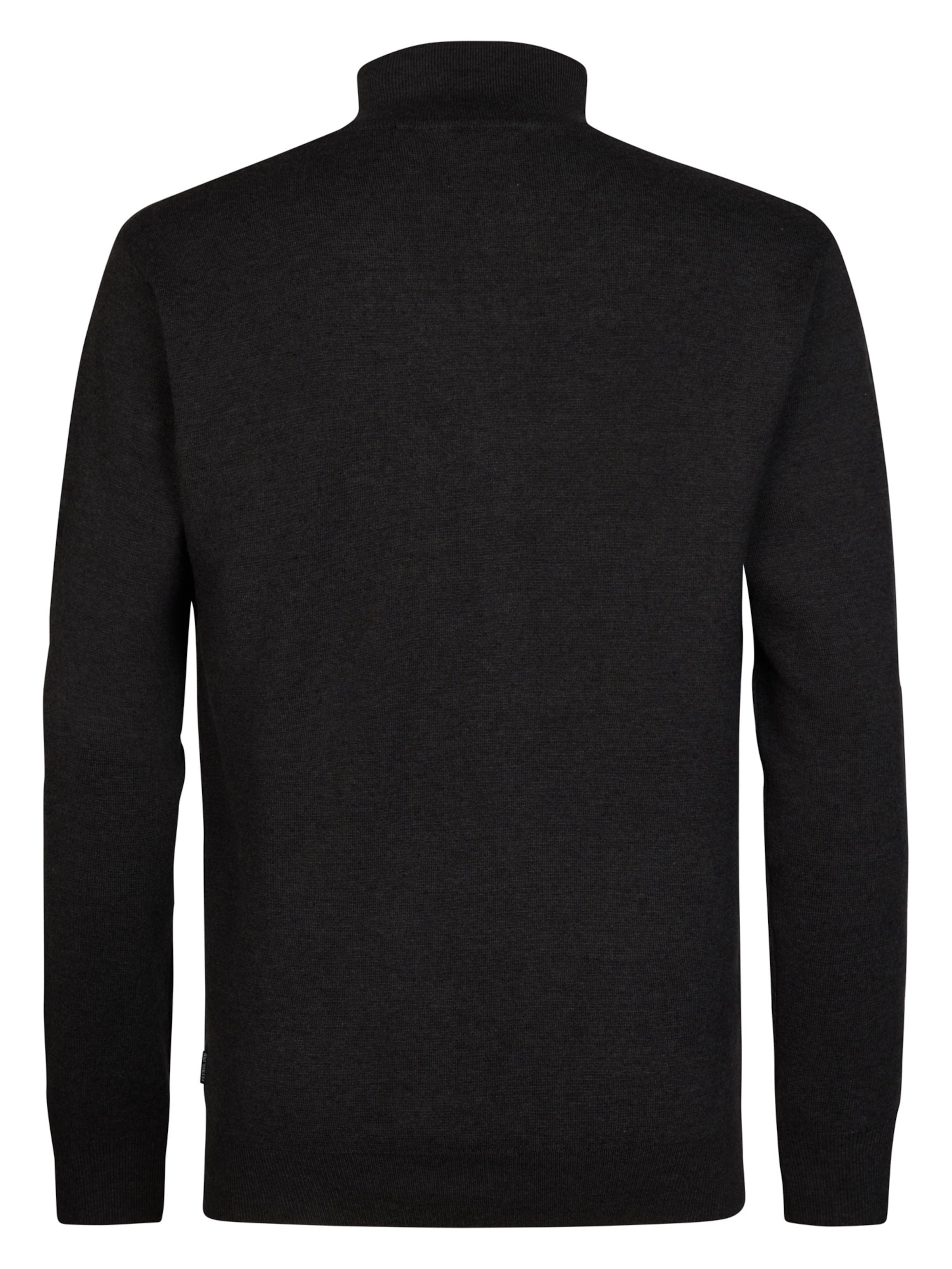 Petrol Industries Strickjacke 'Melierte' in Schwarz