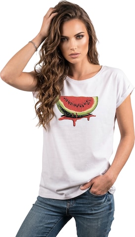 MAKAYA Shirt 'Watermelon' in White: front