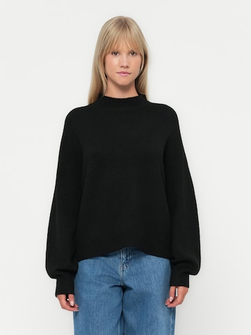 PIECES Пуловер 'PCMALOU' в черно: отпред