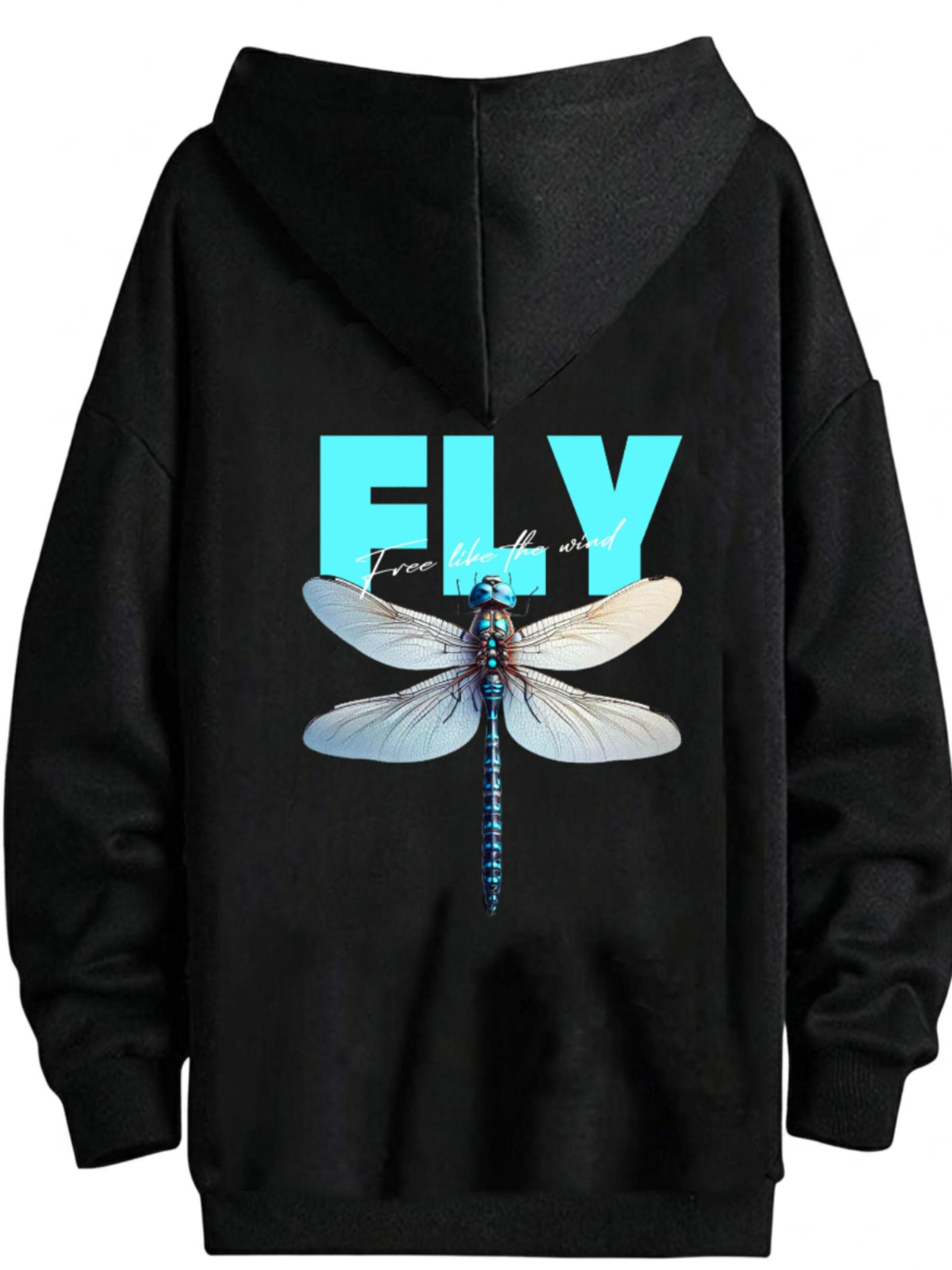 RMK Sweatshirt 'Fly Libelle'‌‌ in Schwarz