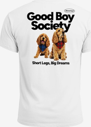Neverless Shirt 'Good Boy Society' in White: front