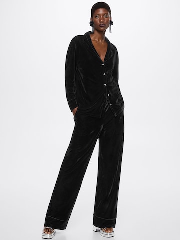 MANGO Szeroka nogawka Spodnie 'Xbed' w kolorze czarny