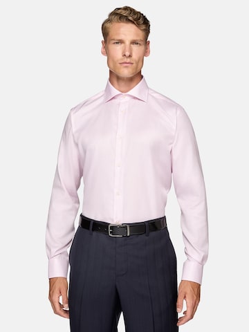 Coupe slim Chemise Boggi Milano en rose : devant