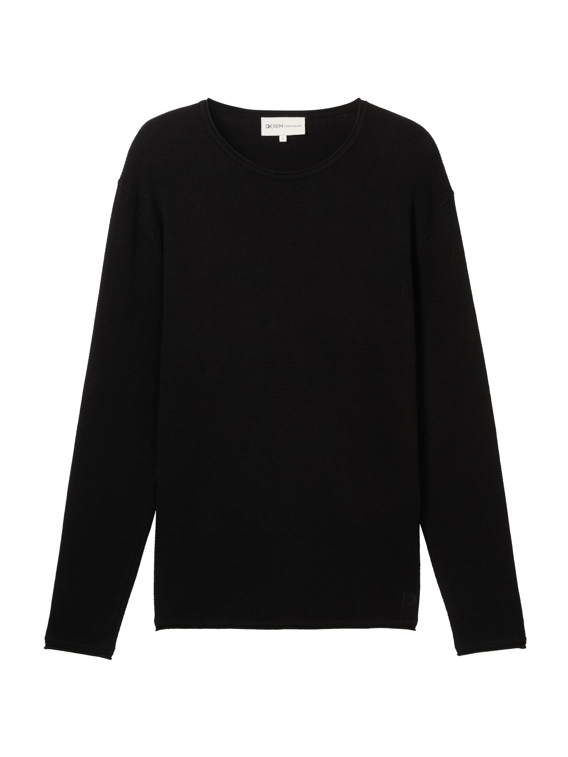 TOM TAILOR DENIM Sweter w kolorze czarny: przód