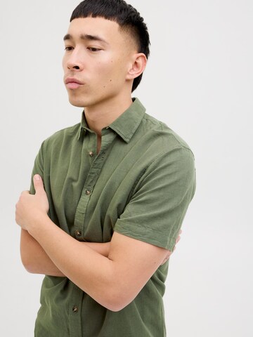 JACK & JONES Regular fit Button Up Shirt 'JJESummer' in Green