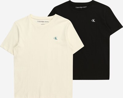 Marškinėliai iš Calvin Klein Jeans, spalva – gelsvai pilka spalva / žalia / juoda / balta, Prekių apžvalga