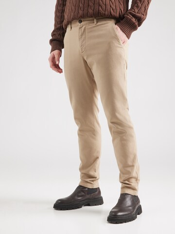 SELECTED HOMMESlimfit Chino hlače 'MILES' - bež boja: prednji dio