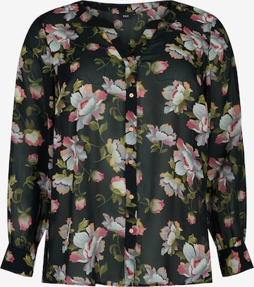 Zizzi Blouse 'Eliv' in Zwart: voorkant