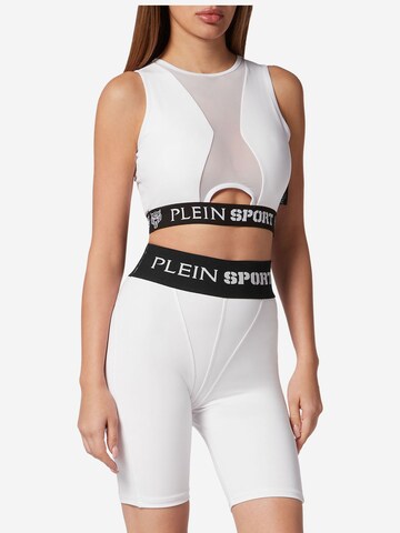 Plein Sport - Skinny Pantalón deportivo en blanco