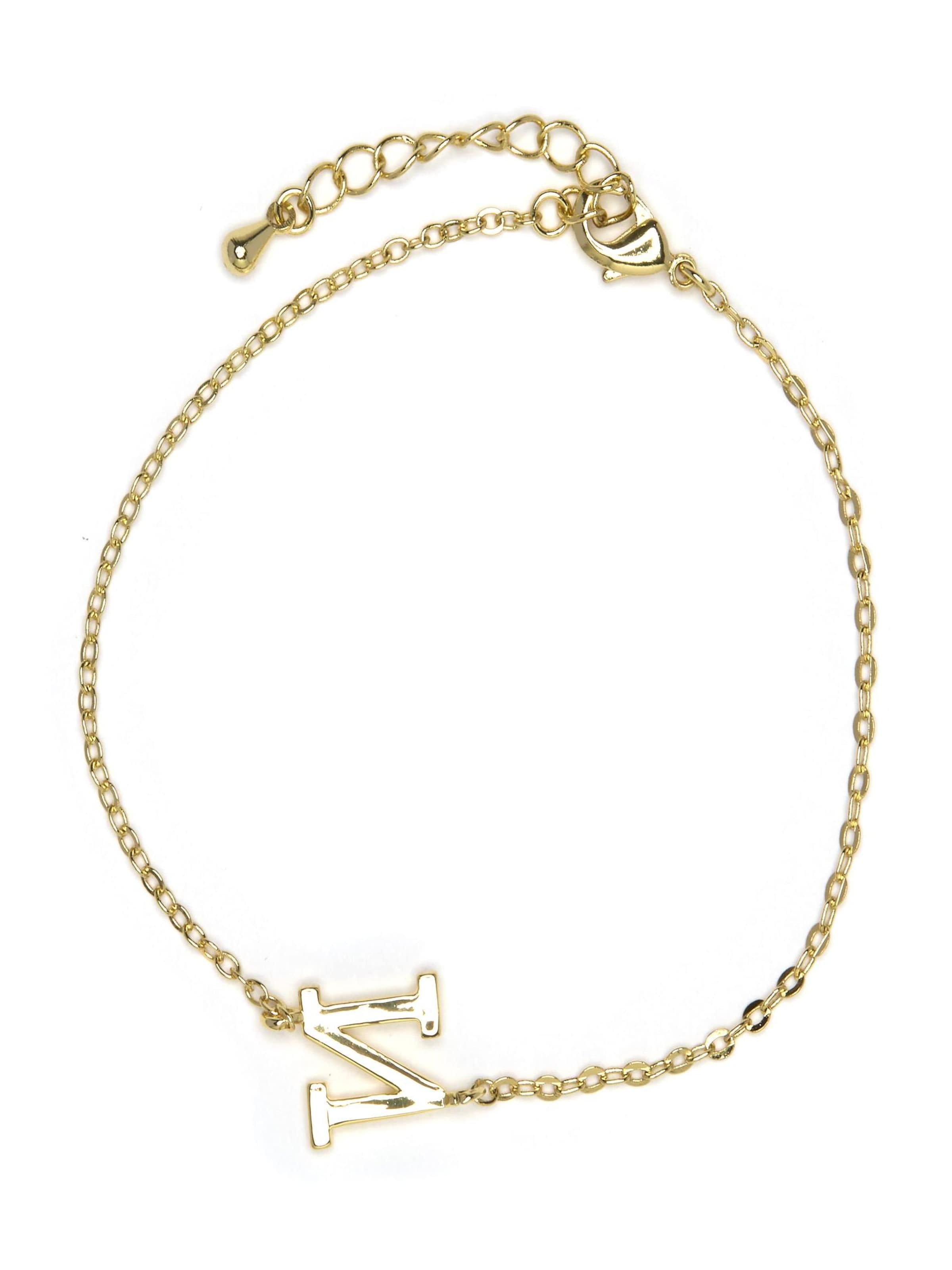Luxenter Armband 'Alphabet N' in Goud