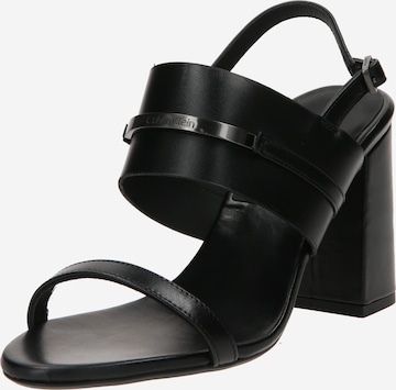 Sandale cu baretă de la Calvin Klein pe negru: față
