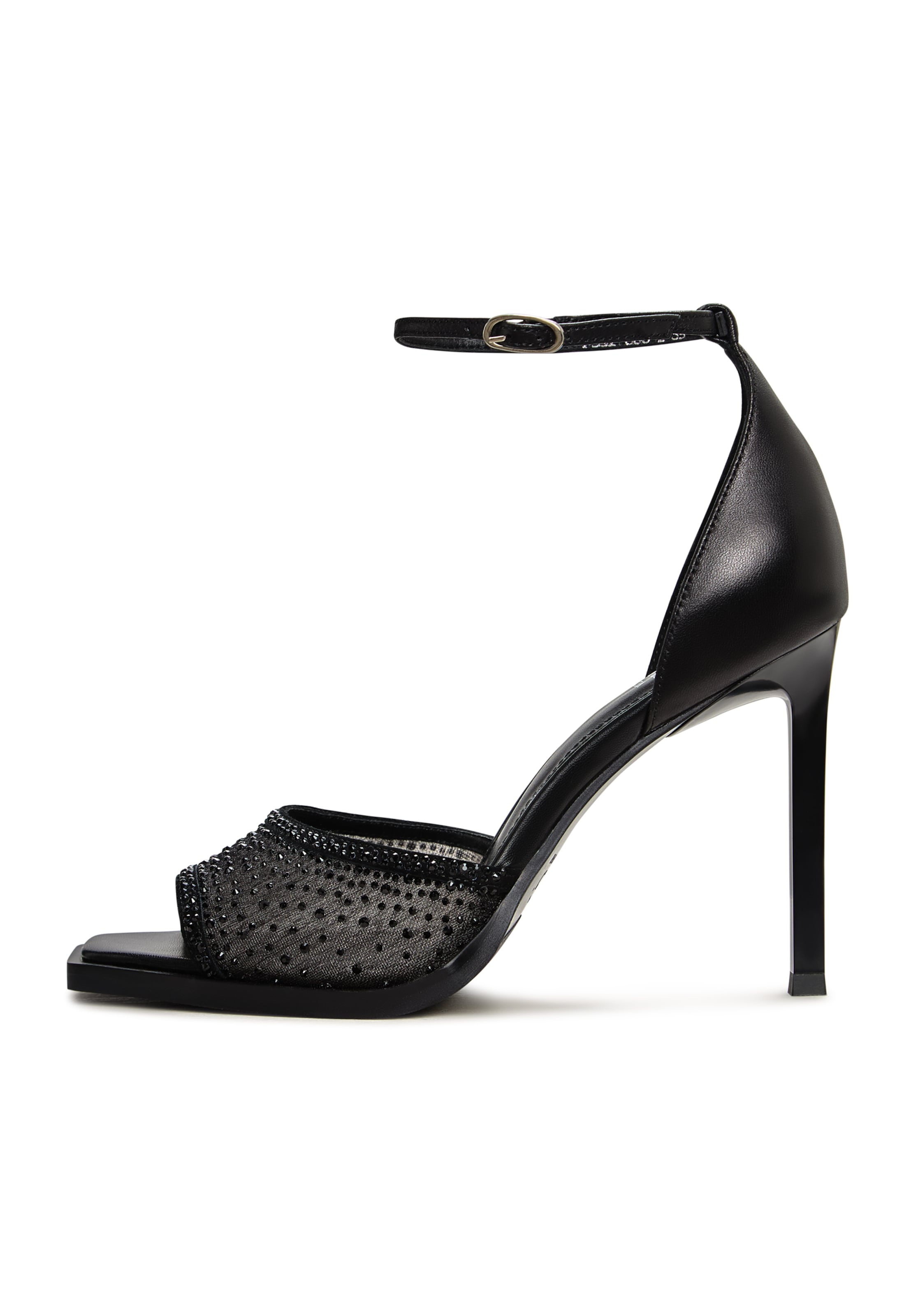 CESARE GASPARI Strap sandal in Black: front