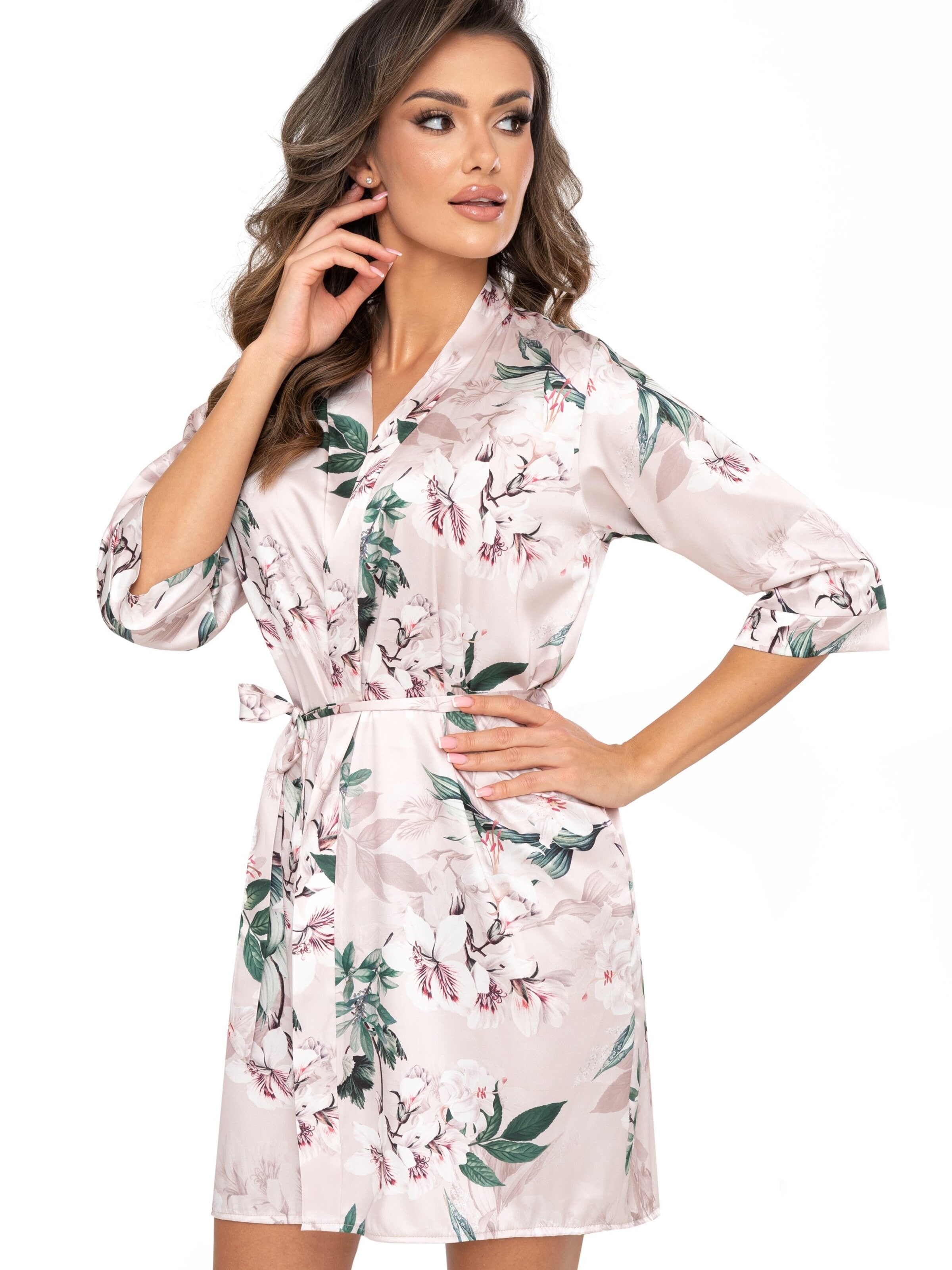 Donna Morgenmantel 'Nelly'‌‌‌‌‌‌ in Beige