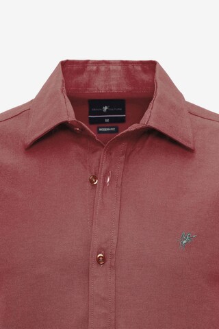 DENIM CULTURE Regular fit Button Up Shirt 'Jon' in Red