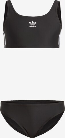 ADIDAS ORIGINALS Bralette Bikini 'Adicolor' in Black: front