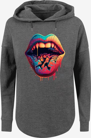 F4NT4STIC Sweatshirt 'Drooling Lips' in Grau: predná strana
