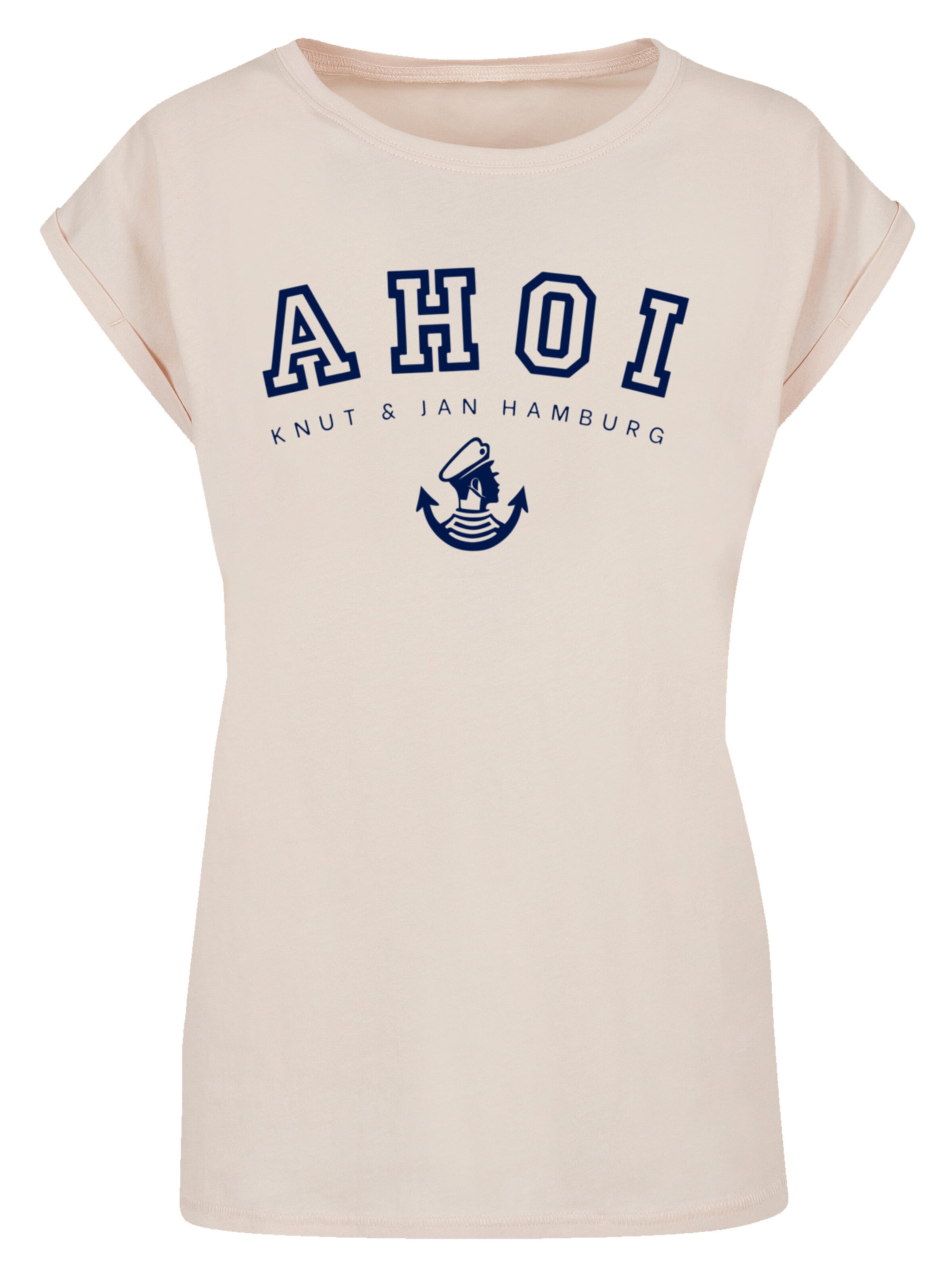 F4NT4STIC Shirt 'Ahoi Knut & Jan Hamburg' in Beige: Vorderseite