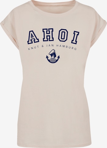 F4NT4STIC Shirt 'Ahoi Knut & Jan Hamburg' in Beige: Vorderseite