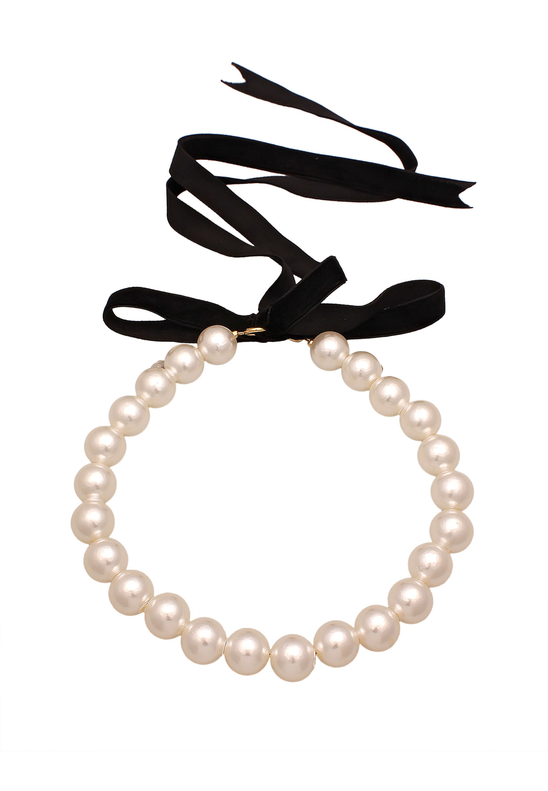 ELLI Ketting 'Perle mit Schleife' in Wit