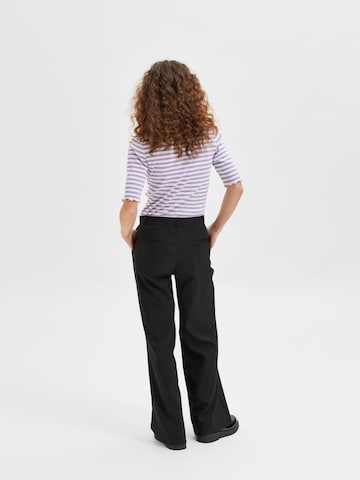 SELECTED FEMME Flared Pleated Pants in Black