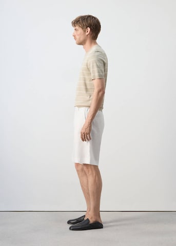 MANGO MAN Regular Pleated Pants 'Antz' in White