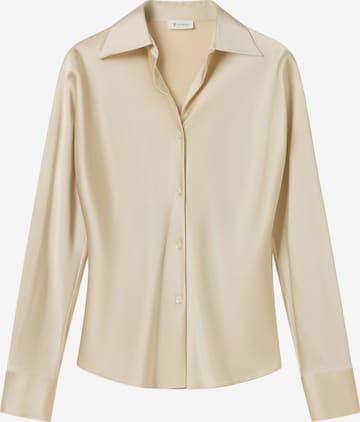 Lilysilk Blouse 'LILYSILK Seidenhemd im Schrägschnitt' in Geel: voorkant