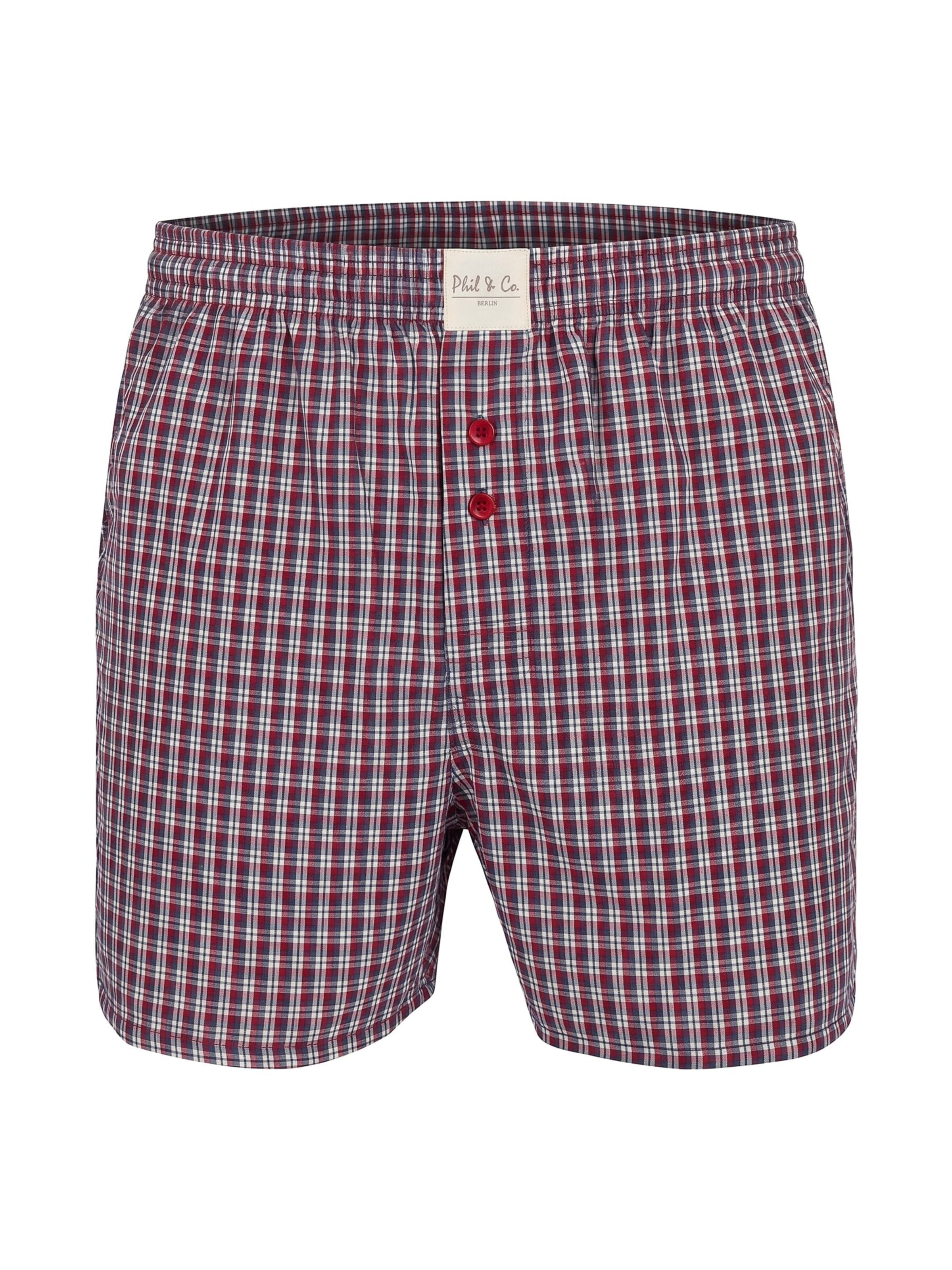 Phil & Co. Berlin Boxer shorts 'Phil & Co. Berlin Men's Woven Boxers 4 Pack – Loose Fit Boxer Shorts – 60% Cotton & 40% Polyester – Breathable, Wrinkle-Resistant & Easy Care' in Mixed colours