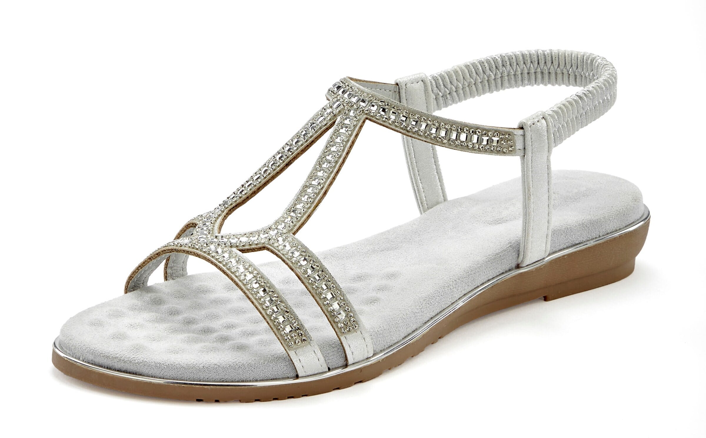 VIVANCE Strap Sandals in Silver: front