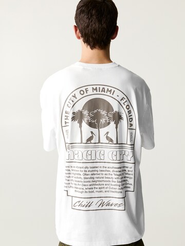 Pull&Bear Shirt 'MIAMI' in White: front