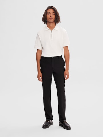 Coupe slim Pantalon chino 'Robert' SELECTED HOMME en noir