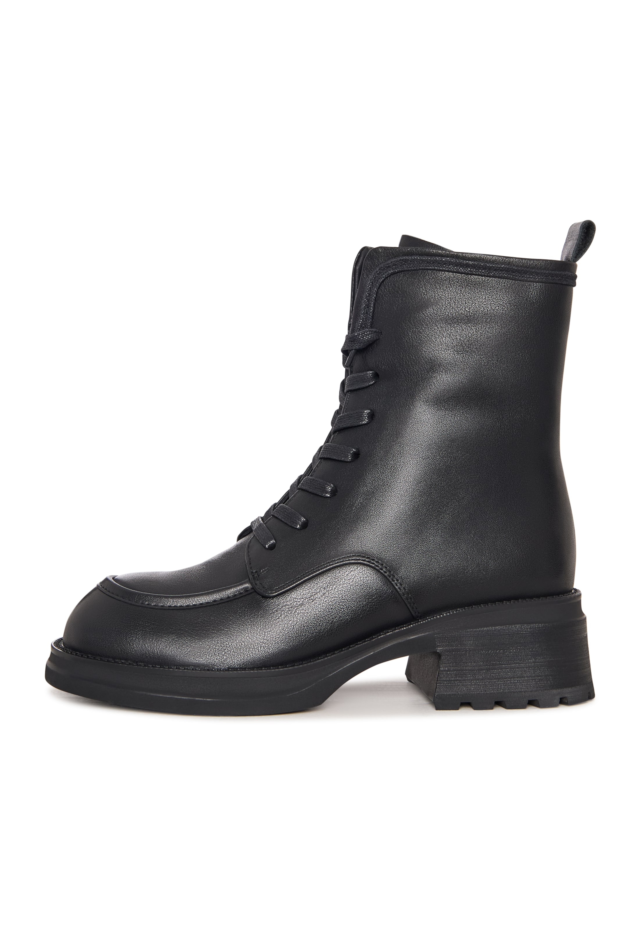 CESARE GASPARI Lace-Up Ankle Boots in Black: front
